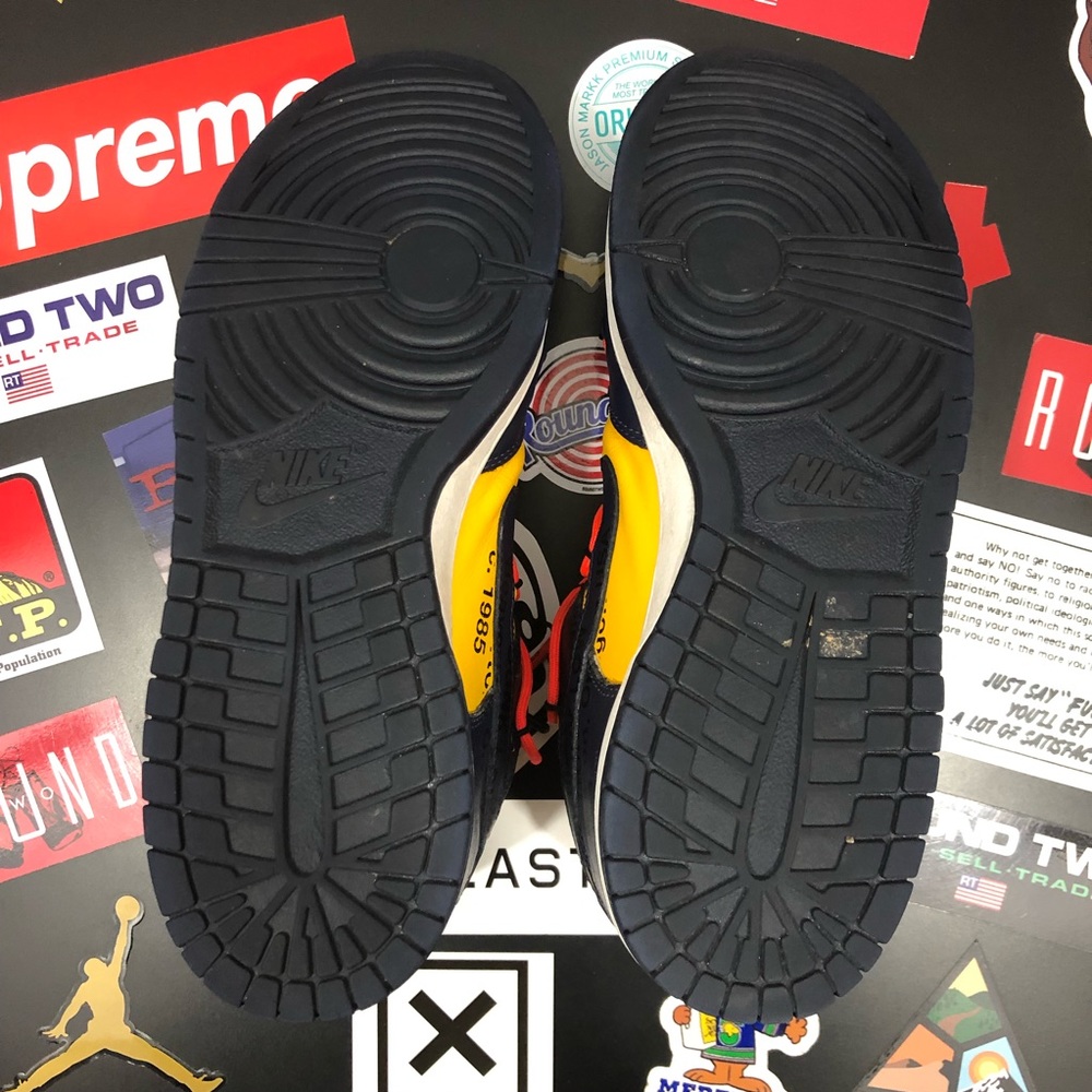 Nike Dunk Low Off-White University Gold/ Midnight Navy - Picture 12 of 12